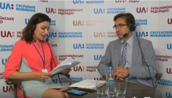 Наталя Соколенко працює у виїзній студії «Українського радіо» на Шведсько-українському бізнес-форумі