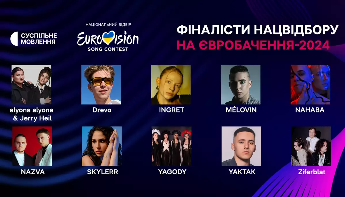 Стали відомі фіналісти Нацвідбору на «Євробачення-2024»