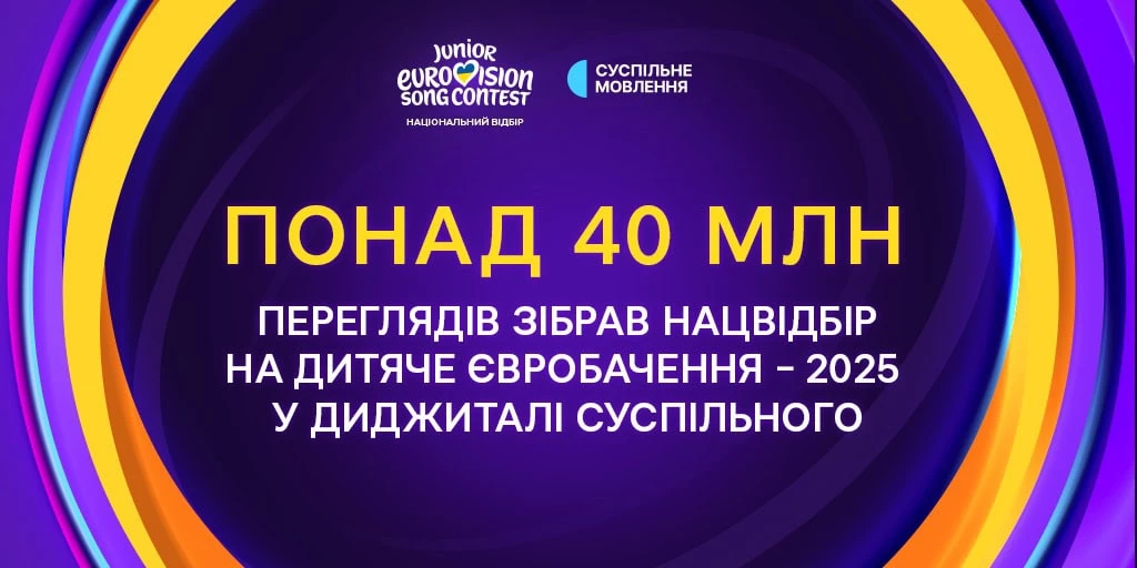 Суспільне: Нацвідбір на «Дитяче Євробачення – 2025» зібрав понад 40 млн переглядів на діджитал-платформах мовника