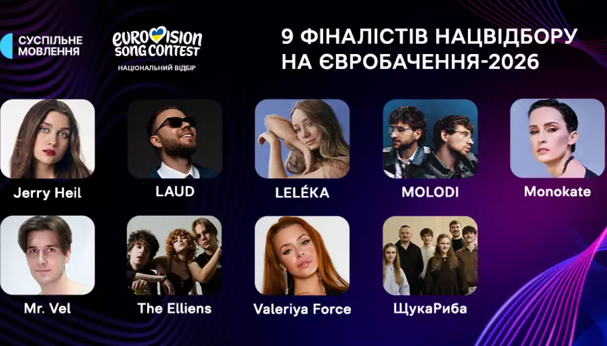 Суспільне оголосило фіналістів нацвідбору на «Євробачення-2026»