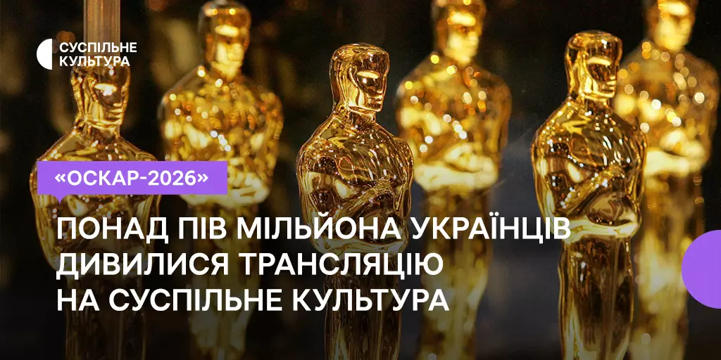 Трансляцію церемонії вручення премії &laquo;Оскар&raquo; на &laquo;Суспільне Культура&raquo; дивились понад пів мільйона українців